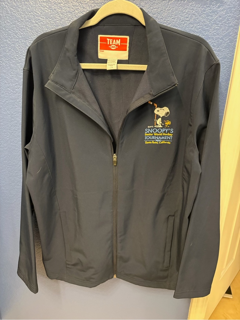 Team Navy Full-Zip Bomber Jacket with Snoopy Tournament Logo